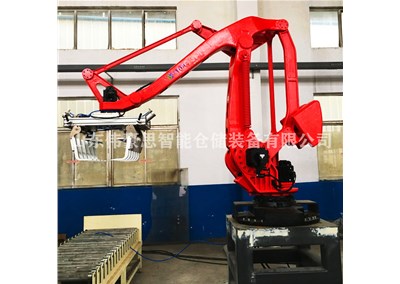 花生粕自动码垛机械手 全自动码垛设备工作现场